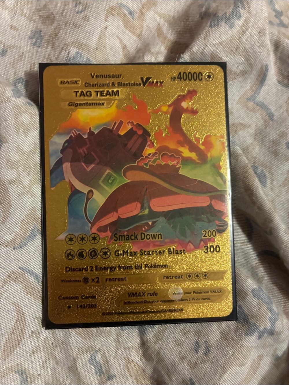 Pokemon Gold Foil Tag Team VMAX Card - Gold